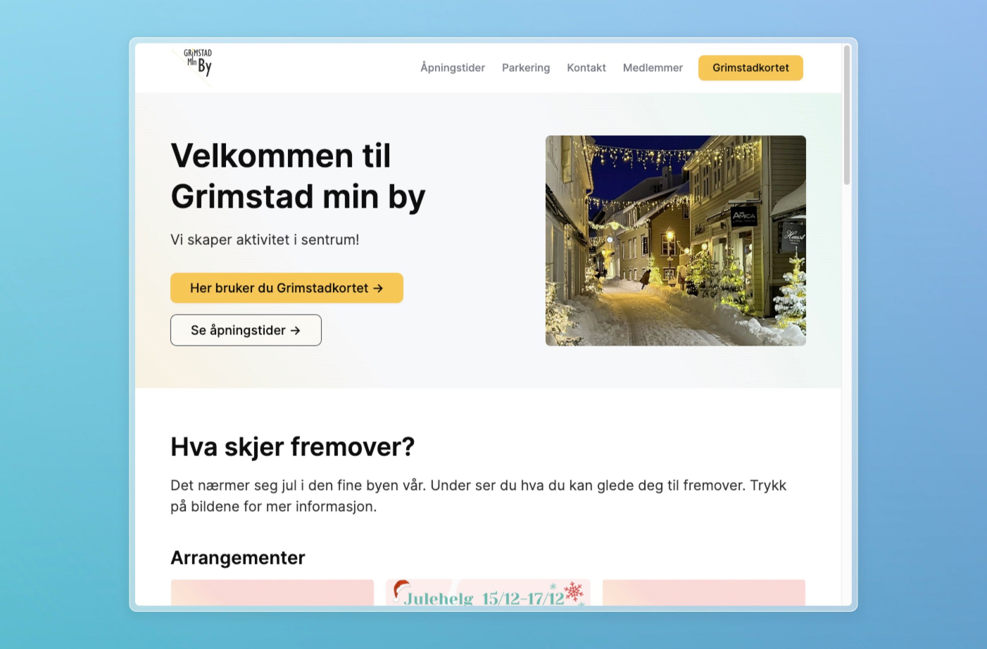 Screenshot of Grimstad Min By website